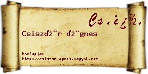 Csiszár Ágnes névjegykártya