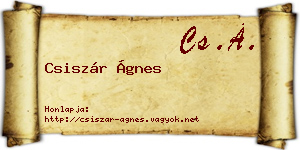 Csiszár Ágnes névjegykártya