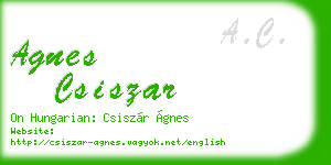 agnes csiszar business card